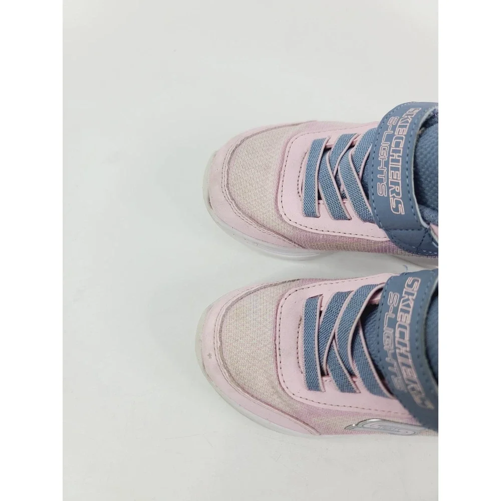 Skechers, Textile, Synthetic Athletic Sneakers, Girls, Size‎ 8, Pink/Blue